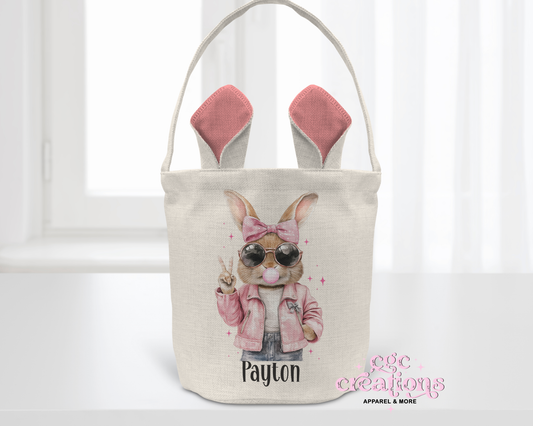 Personalized Bubble Blowing Rabbit Easter Bags