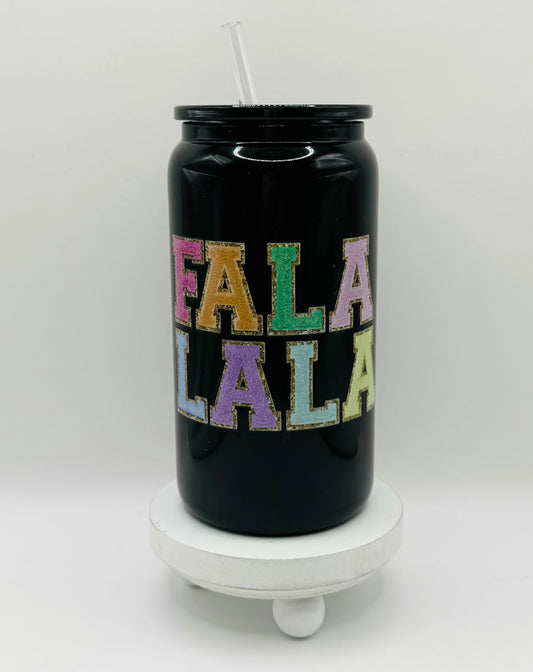 Fala Lala 16oz Glass Cup With Lid