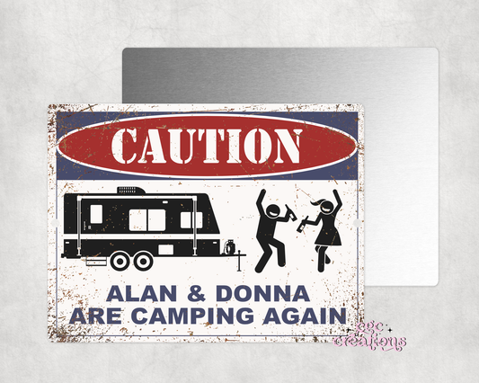 Camping Aluminum Sign