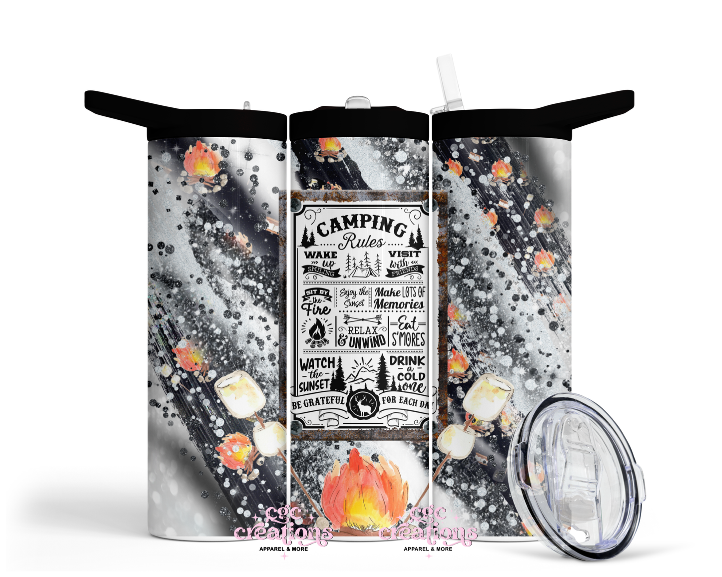 Camping Rules 20oz Insulated Tumbler