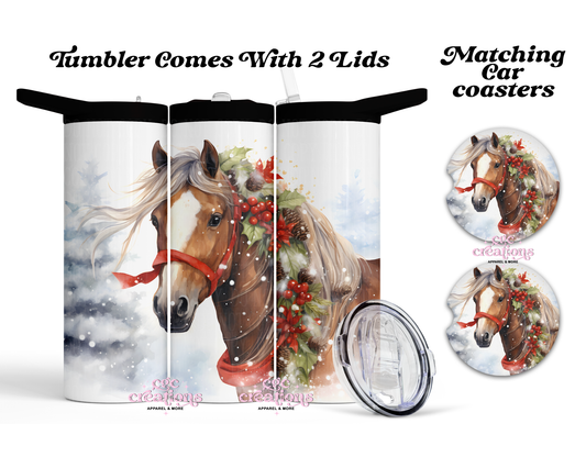 Christmas Horse 20 oz Insulated Tumbler