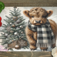 Christmas Cow Glass Cutting Board