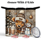 Cute Christmas Cow With Snowman 20 oz Insulated Tumbler