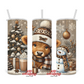 Cute Christmas Cow With Snowman 20 oz Insulated Tumbler