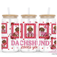 Dachshund Loves You 16oz Glass Cup With Lid