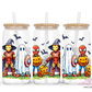 Action Hero's Halloween 16oz Glass Cup With Lid