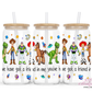 Space Ranger And Cowboy 16oz Glass Cup With Lid