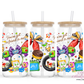Space Ranger And Cowboy #4 16oz Glass Cup With Lid