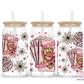 Be Mine Bear 16oz Glass Cup With Lid