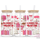All Booked For Valentine's Day 16oz Glass Cup With Lid