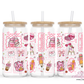 Teacher Valentine 16oz Glass Cup With Lid