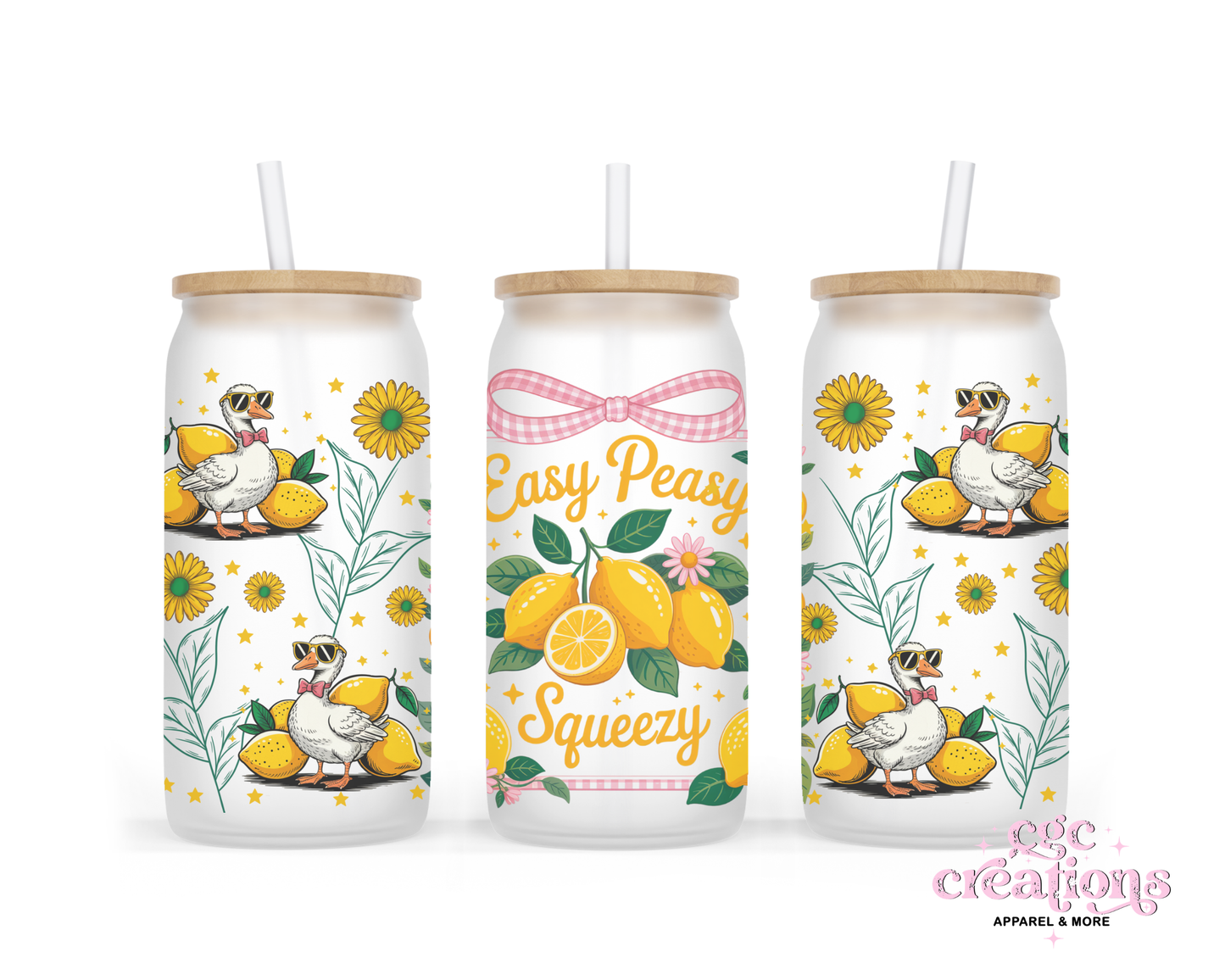 Easy Peasy 16oz Glass Cup With Lid