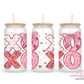 XOXO Valentine 16oz Glass Cup With Lid