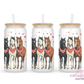 Horse Love 16oz Glass Cup With Lid