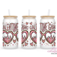 Galentine Gang 16oz Glass Cup With Lid