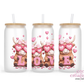 Highland Cow Love 16oz Glass Cup With Lid