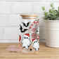 Christmas Ghost #2 16oz Glass Cup With Lid