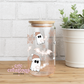Christmas Ghostie #3 16oz Glass Cup With Lid