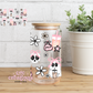 Spooky Girl 16oz Glass Cup With Lid