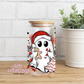 Christmas Ghost 16oz Glass Cup With Lid