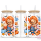 Creepy Red Head Doll - Fall 16oz Glass Cup With Lid
