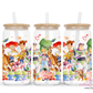 Space Ranger And Cowboy #3 16oz Glass Cup With Lid
