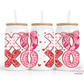XOXO Valentine 16oz Glass Cup With Lid