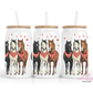 Horse Love 16oz Glass Cup With Lid