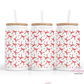 Bows & Hearts 16oz Glass Cup With Lid