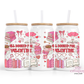 All Booked For Valentine's Day 16oz Glass Cup With Lid