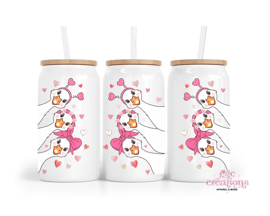 Peeking Ducks 16oz Glass Cup With Lid