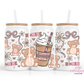Be Mine Bear #2 16oz Glass Cup With Lid