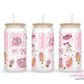 Teacher Valentine 16oz Glass Cup With Lid
