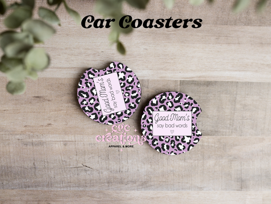 Good Moms Say Bad Words Car Coasters
