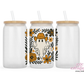 Boho Cowboy Ghost (orange) 16oz Glass Cup With Lid