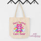 Don't Fucking Care Bear Canvas Tote Bag