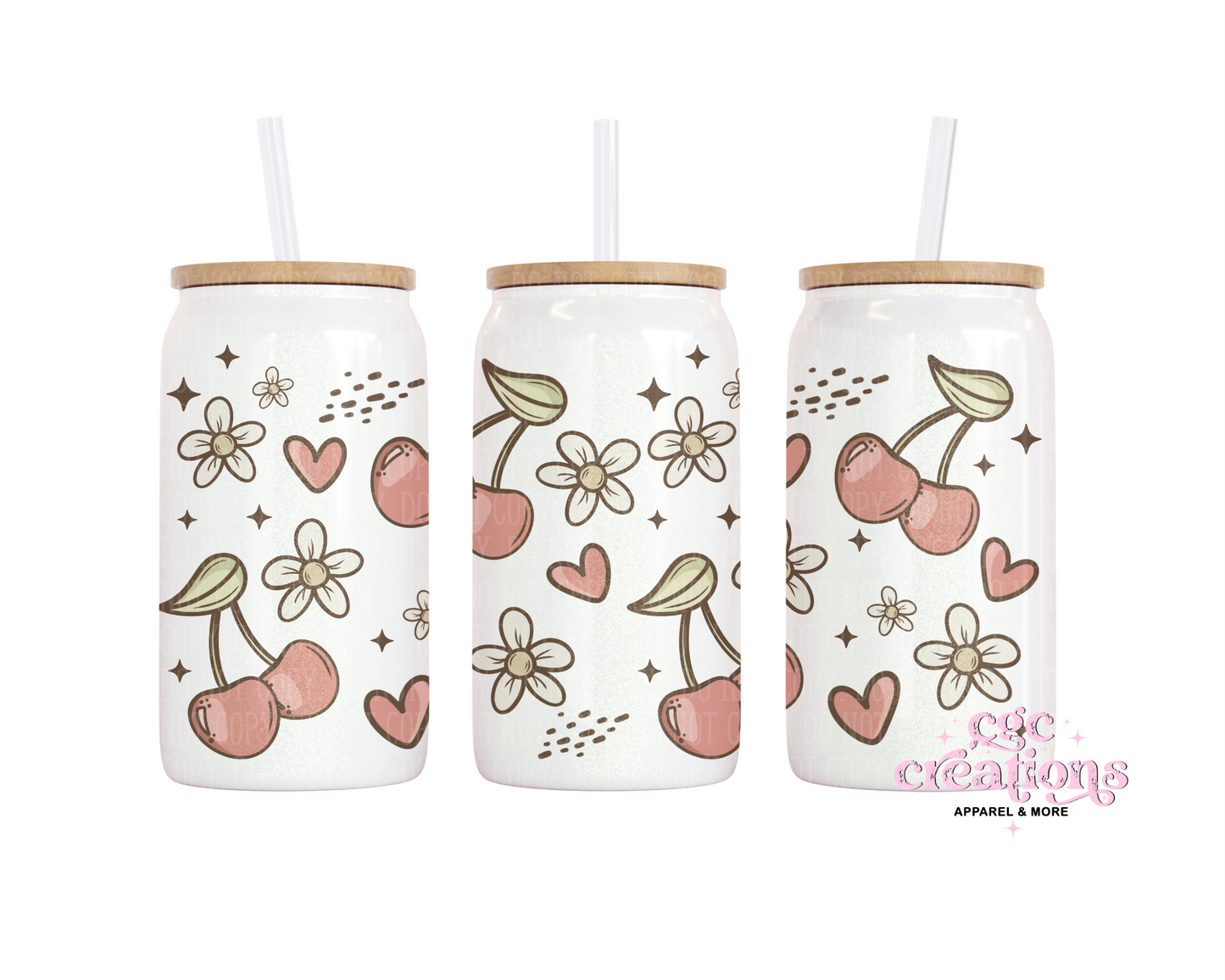 Feeling Sweet 16oz Glass Cup With Lid