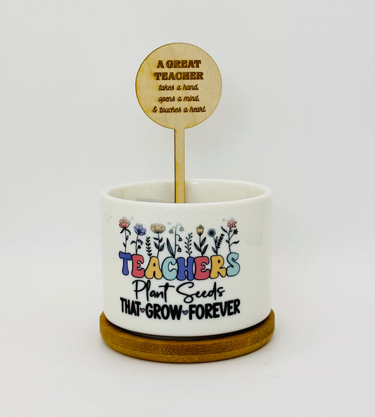 Teachers Plant Seeds Mini Ceramic Flower Pot