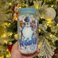 Snowman 16oz Glass Cup With Lid