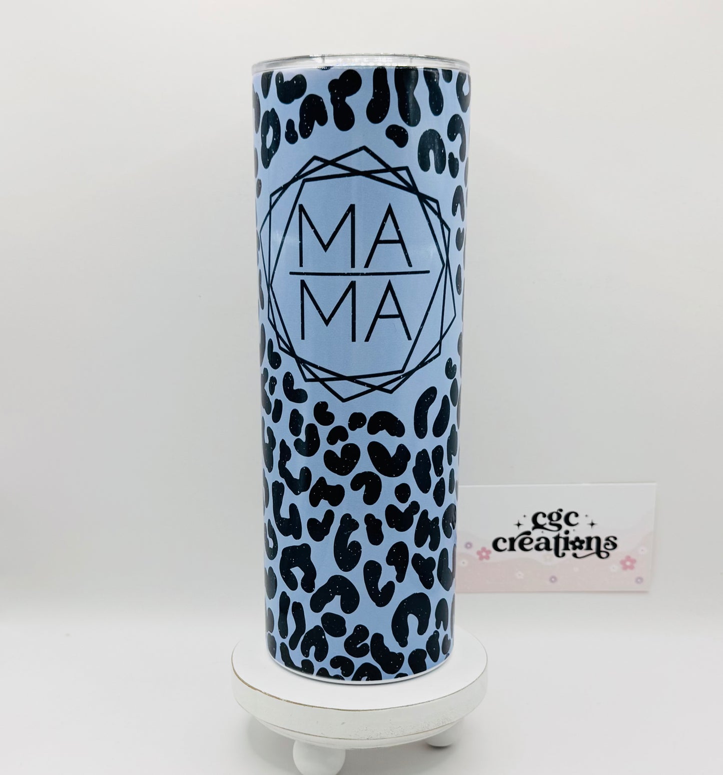 Mama Blue Leopard 20 oz Insulated Tumbler