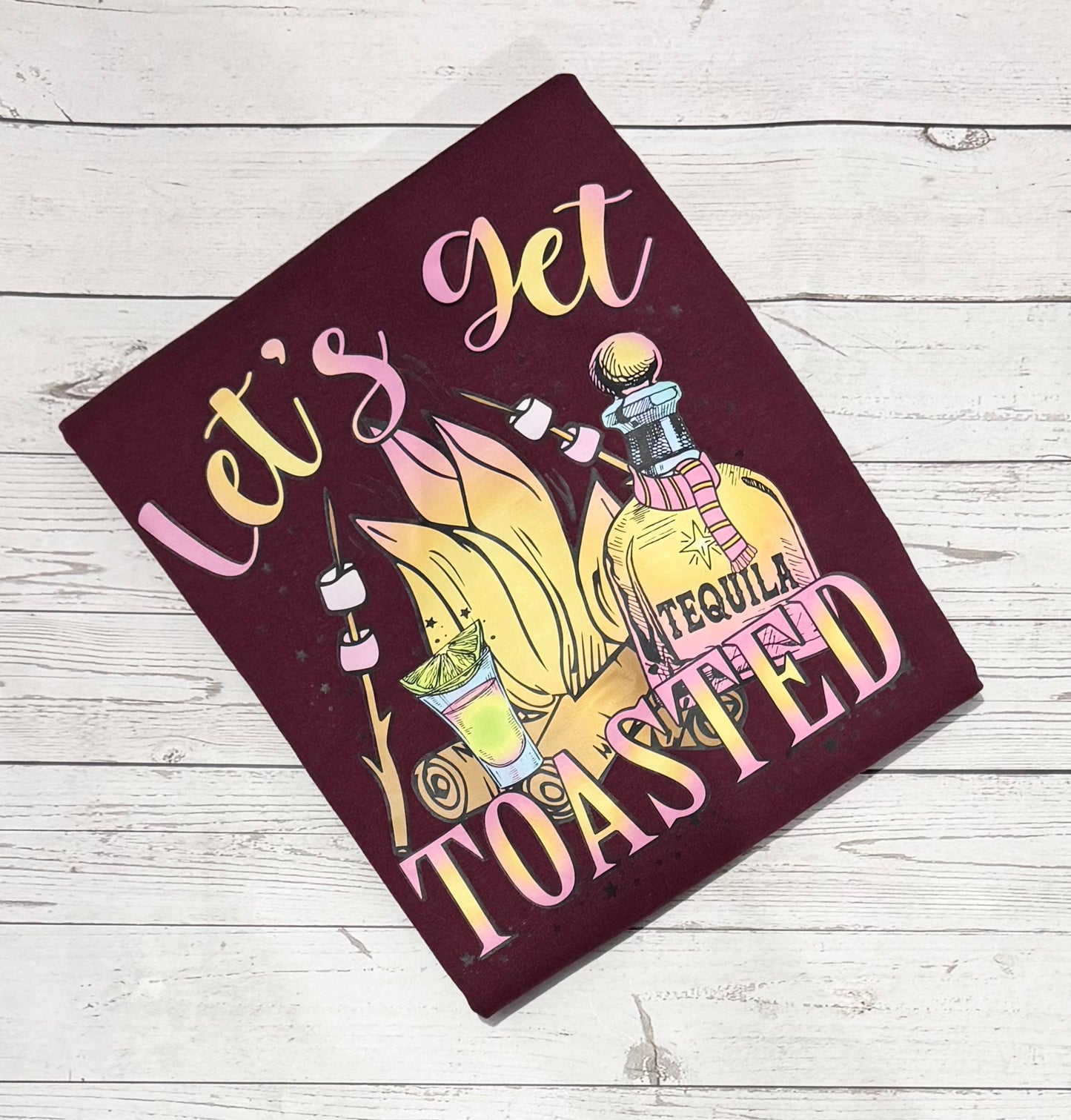MEDIUM MAROON CREWNECK- Let’s Get Toasted Crewneck Sweatshirt