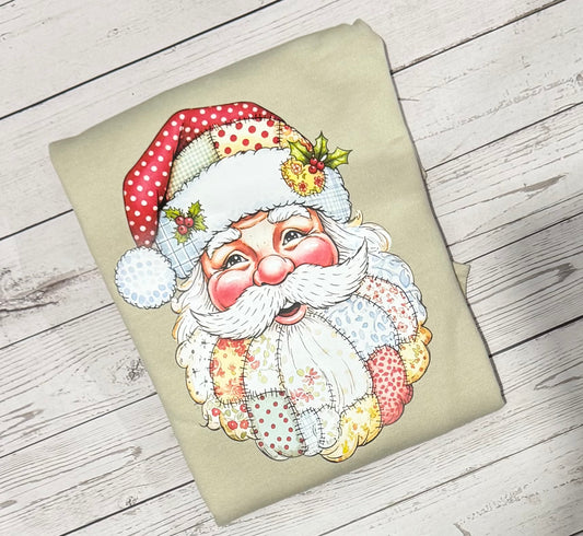 SAND CREWNECK- Patchwork Santa Crewneck Sweatshirt