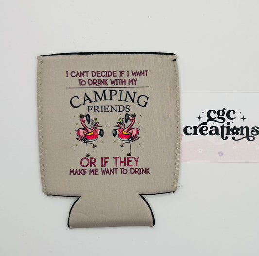 Camping Friends Neoprene Can Koozie