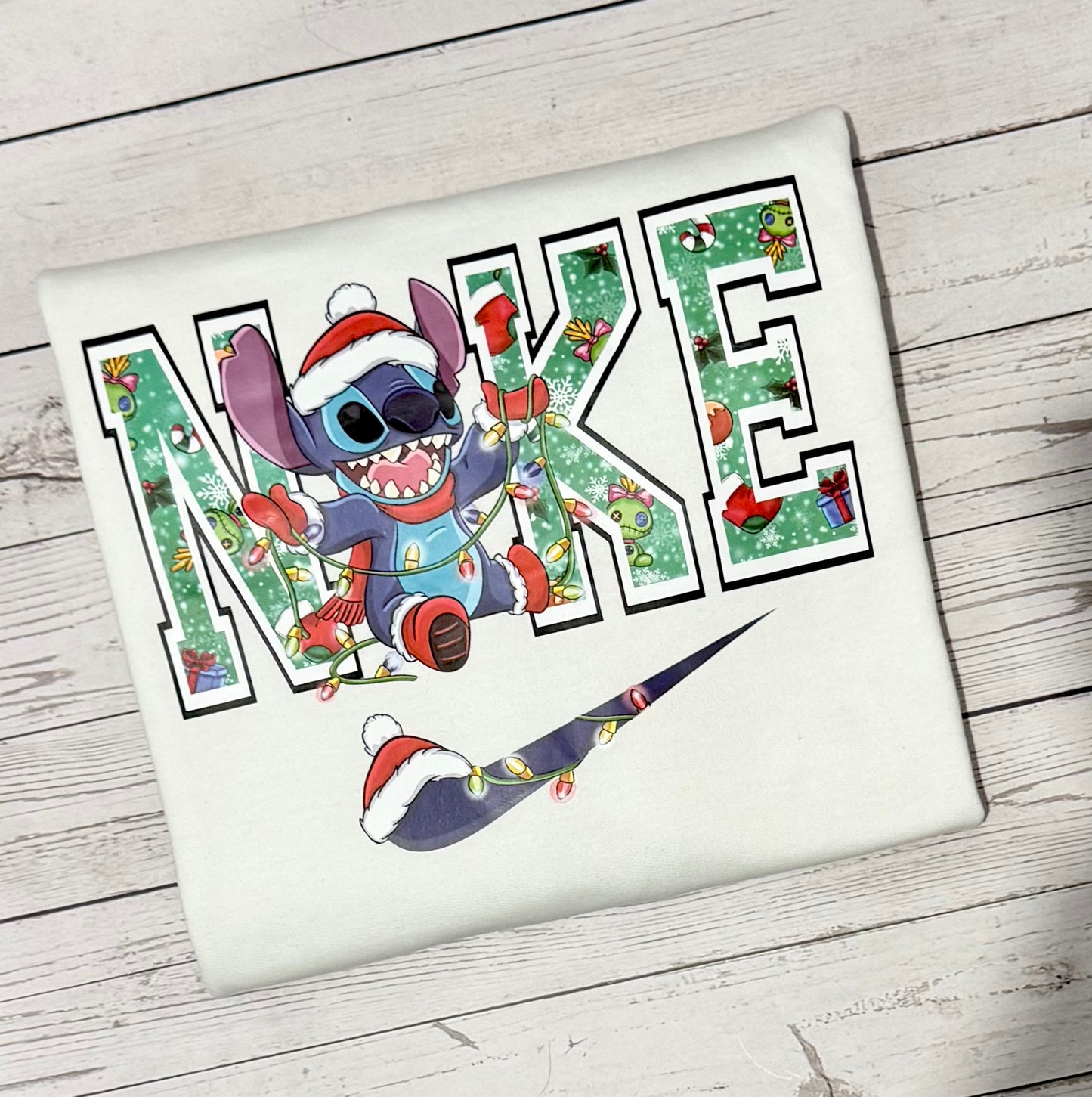 WHITE CREWNECK-Blue Alien Crewneck Sweatshirt