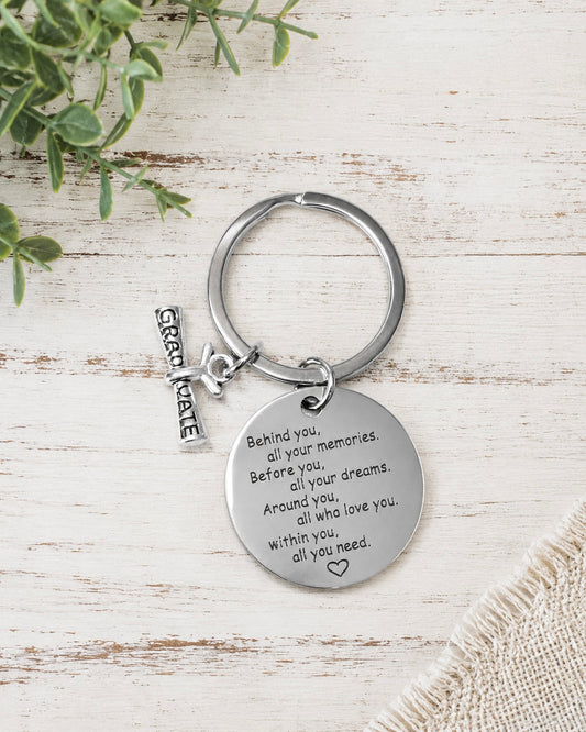 Graduation-Behind you Keychain