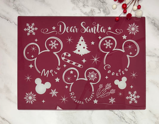 Dear Santa Glass Cutting Board