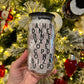 Reindeer16oz Glass Cup With Lid