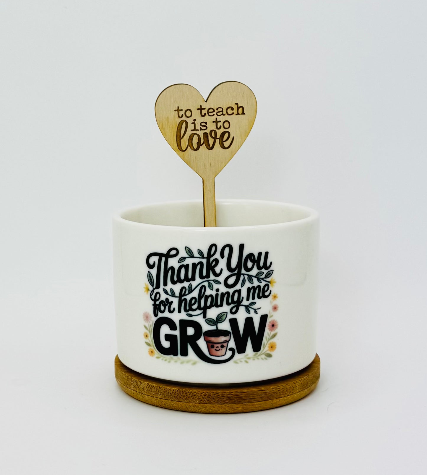 Thank You For Helping Me Grow #2 Mini Ceramic Flower Pot