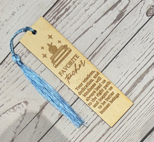 Favorite Teacher Wood Bookmark