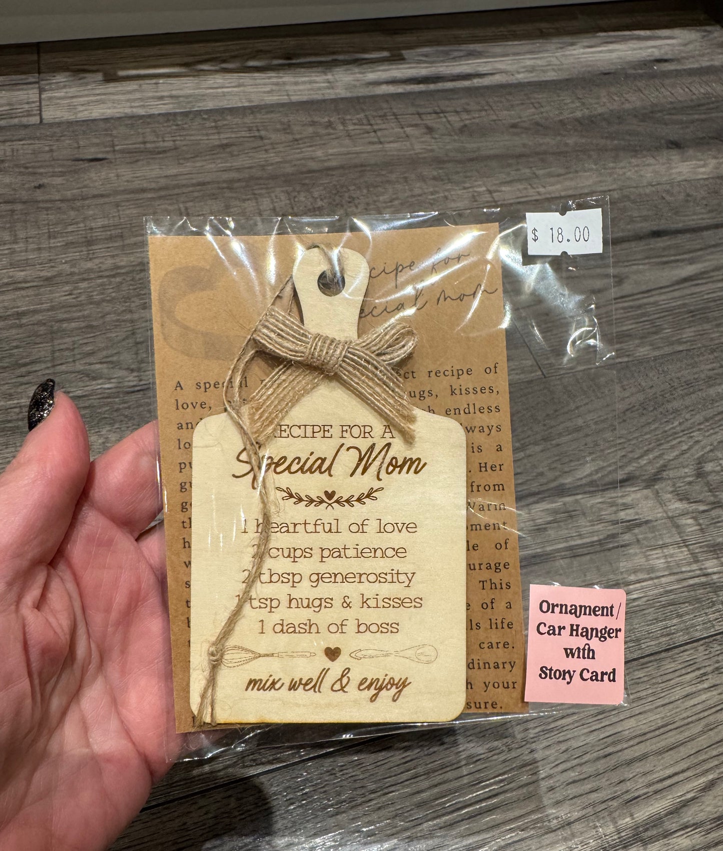 Mom Recipe With Story Card Laser Christmas Ornament